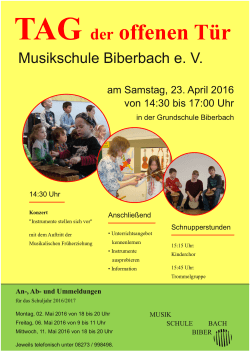 Plakat - Musikschule Biberbach