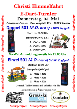 Donnerstag, 05. Mai Christi Himmelfahrt E-Dart-Turnier