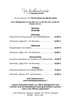 Wochenkarte 04.04.16 - Zum Dorfkrug Karlstein