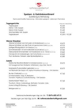 Speisen- Getr&auml;nkesortiment Take Away 04 2016