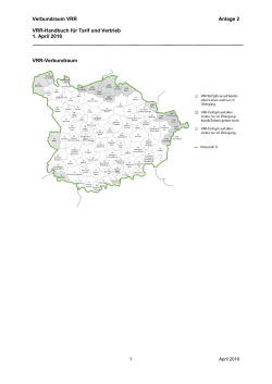 Verbundraum VRR Anlage 2 VRR-Handbuch für Tarif und Vertrieb 1