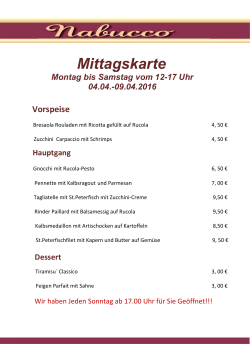 Mittagskarte - Nabucco Ristorante Italiano
