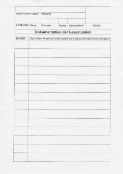 Dokumentation der Lesestunden