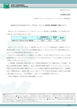 （株式型）の基準価額の下落について - BNPパリバ インベストメント