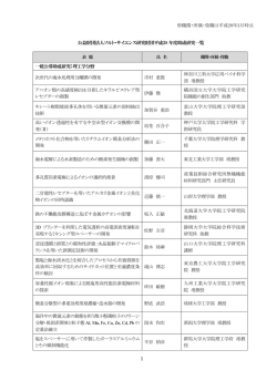 H28助成研究一覧へ - 公益財団法人ソルト・サイエンス研究財団