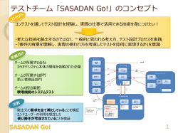 テストチーム「SASADAN Go!」のコンセプト