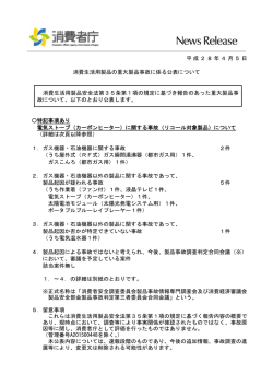 リコール製品で火災（電気ストーブ（製品回収・返金））等[PDF