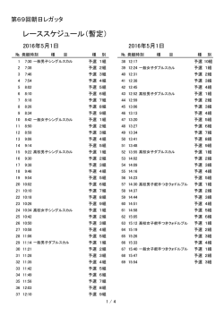 レーススケジュール（暫定）