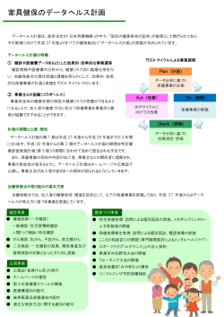 家具健保のデータヘルス計画 - 東京都家具健康保険組合