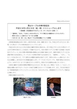 男山ケーブルの車内放送を 平成28年4月29日（金・祝）