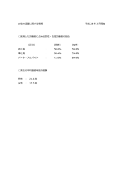 女性の活躍に関する情報公表