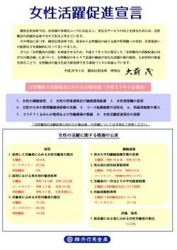 女性活躍促進宣言 - 横浜信用金庫