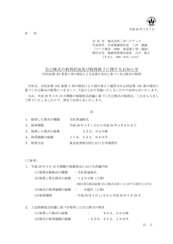 自己株式の取得状況及び取得終了に関するお知らせ