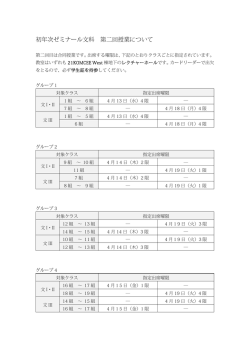 初年次ゼミナール文科 第二回授業について