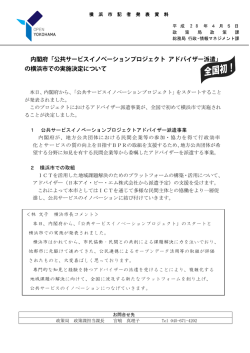 公共サービスイノベーションプロジェクト アドバイザー派遣