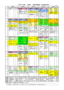 平成28年度 【前期】 授業時間割表（社会福祉学部）