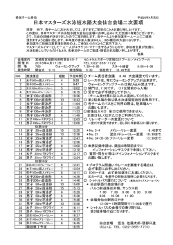 日本マスターズ水泳短水路大会仙台会場二次要項