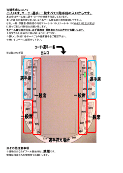 出入口は、コーチ・選手・一般すべて2階手前の入口からです。