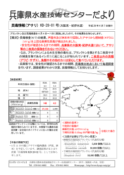 貝毒情報(アサリ) - 兵庫県立農林水産技術総合センター 水産技術センター