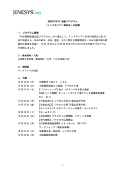 JENESYS2015 派遣プログラム （インドネシア／高校生）の記録 1