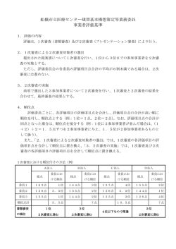 船橋市立医療センター建替基本構想策定等業務委託 事業者評価基準