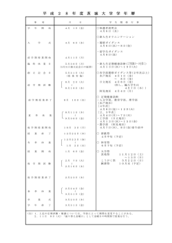平 成 2 8 年 度 茨 城 大 学 学 年 暦