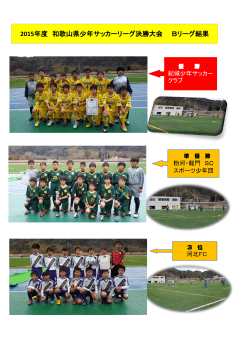 2015年度 和歌山県少年サッカーリーグ決勝大会 Bリーグ結果