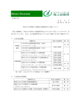 平成28年度陸上自衛隊主要演習等の大要について(PDF：153KB)
