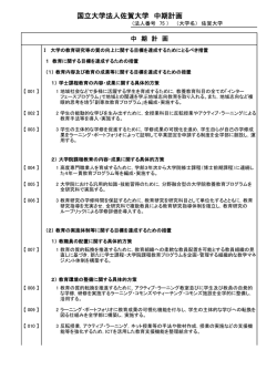 国立大学法人佐賀大学 中期計画