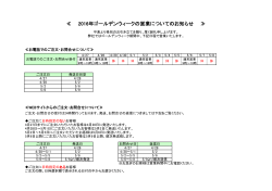 GW期間中の営業について