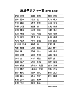 出場予定アマチュア一覧