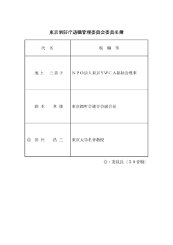 東京消防庁退職管理委員会委員名簿