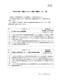別 紙 平成 28 年度 協働パイロット事業「課題テーマ」一覧 1 2