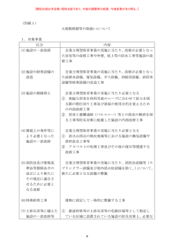 （別紙1） 大規模修繕等の取扱いについて 1．対象事業 区分 内容 (1