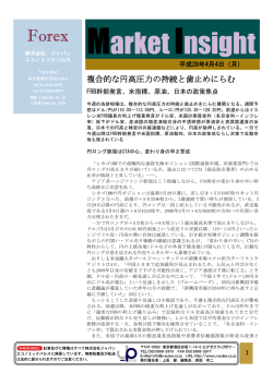 複合的な円高圧力の持続と歯止めにらむ FRB幹部発言、米指標、原油