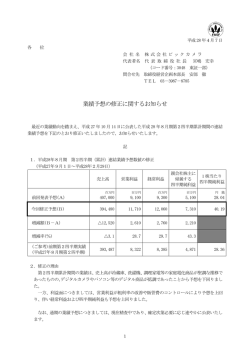 業績予想の修正に関するお知らせ