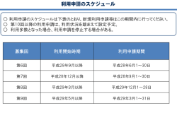 利用申請のスケジュール