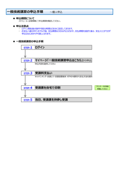 一般技術講習の申込手順 ～個人申込