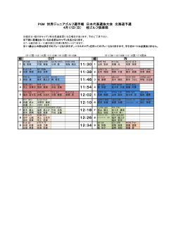 組 組 11：30 1 11：38 2 PGM 世界ジュニアゴルフ選手権 日本代表