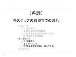 Ⅲ.協会指定管理者(上級)の取得