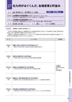 北九州がはぐくんだ、各種産業と町並み