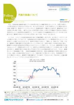円高の急進について - 日興アセットマネジメント
