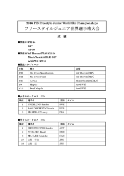 フリースタイルジュニア世界選手権大会 フリースタイルジュニア世界