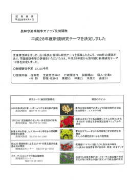 Page 1 記 者 発 表 平成28年4月4日 農林水産業競争力アップ技術開発