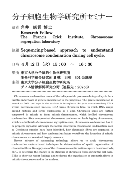 分子細胞生物学研究所セミナー