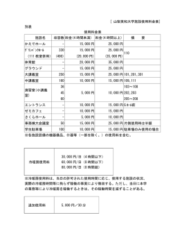 使用料金表 - 山梨英和大学