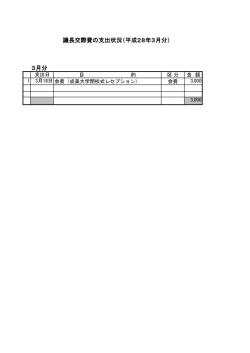 議長交際費の支出状況（平成28年3月分） 3月分