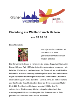 Flyer zur Wallfahrt nach Haltern - Kirchengemeinde St. Marien und