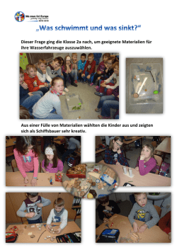 Dieser Frage ging die Klasse 2a nach, um geeignete Materialien f&uuml;r