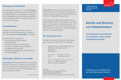 Betrieb und Wartung von Fettabscheidern